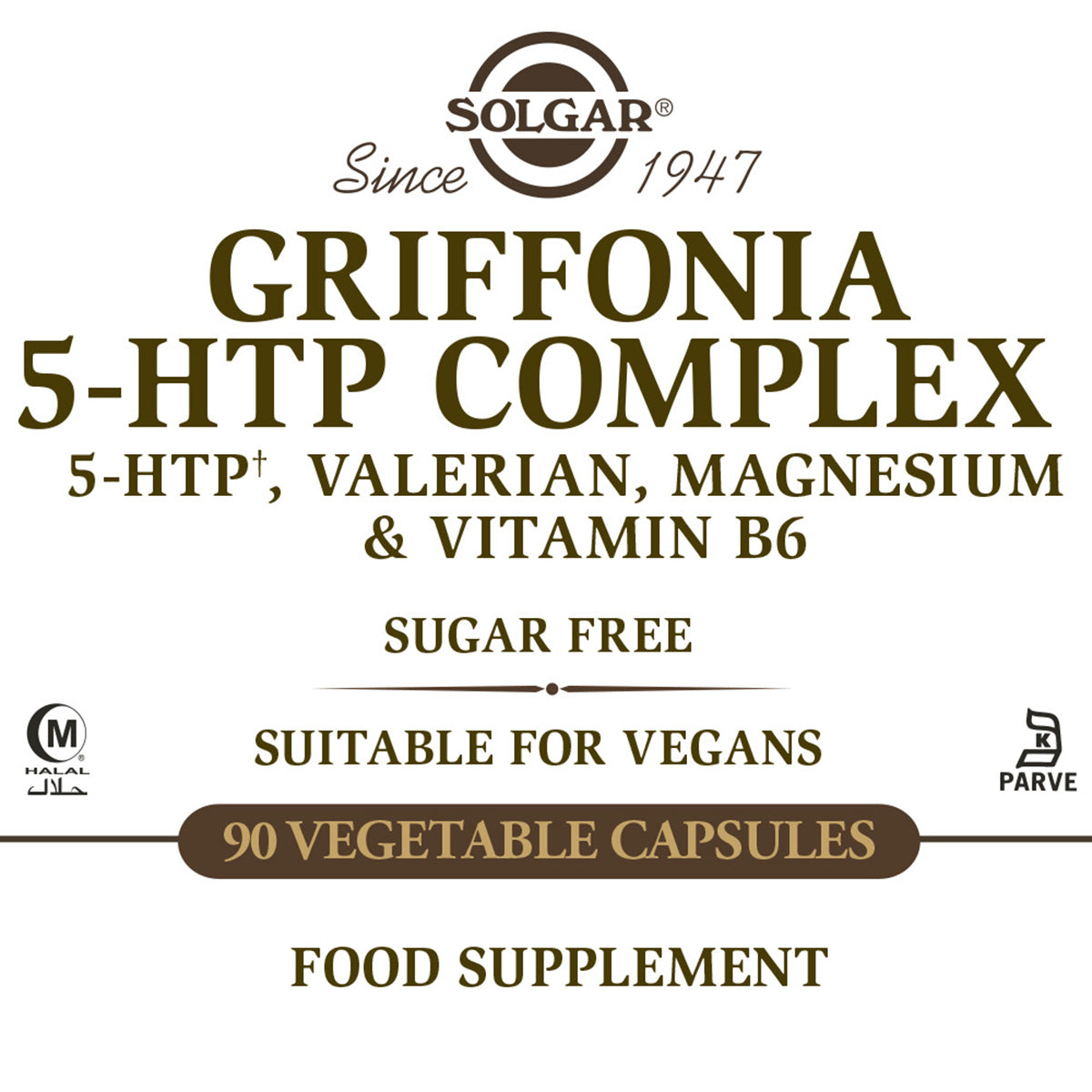 Griffonia 5-HTP-Komplex, Solgar, 90 pflanzliche Kapseln