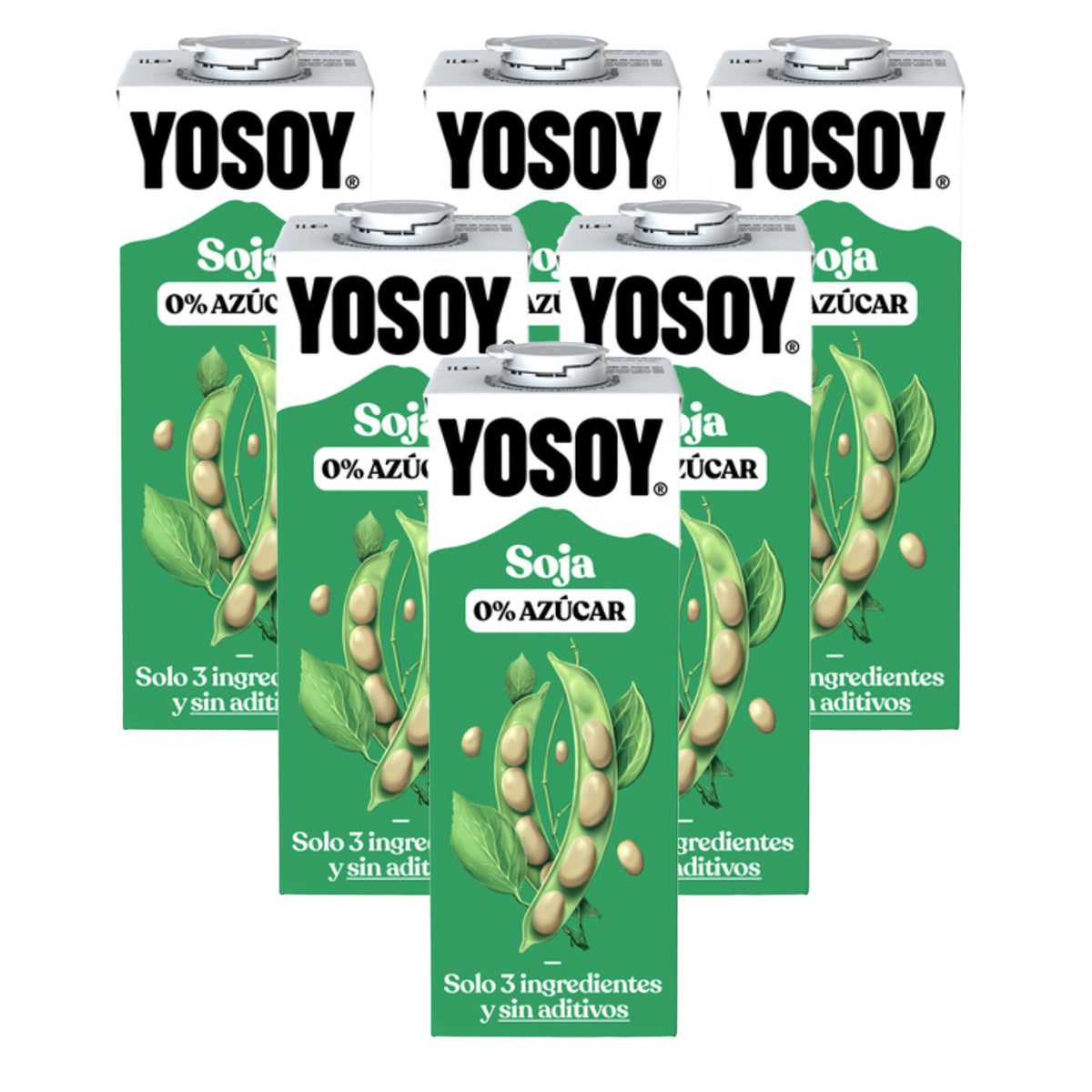Lot de 6 boissons au soja sans sucre YOSOY 1 L