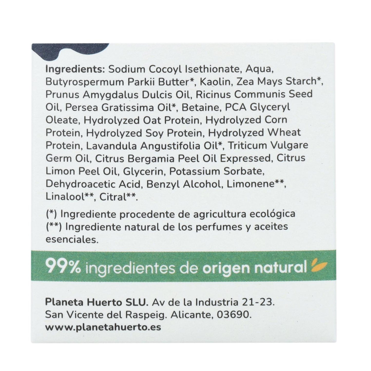 Curly Method Shampooing solide avec protéines hydrolysées Planeta Huerto 85 g