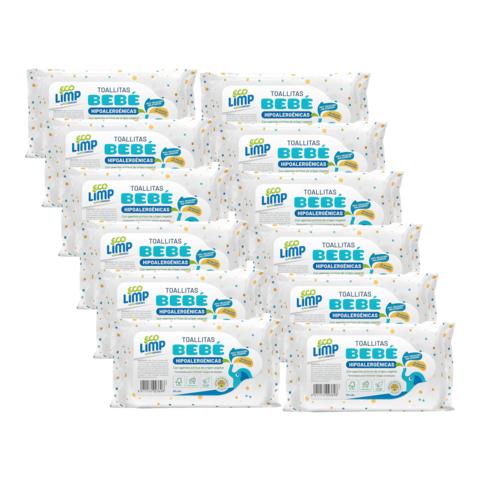 12er-Pack Mimidu ECO Babyfeuchttücher 60 Stück