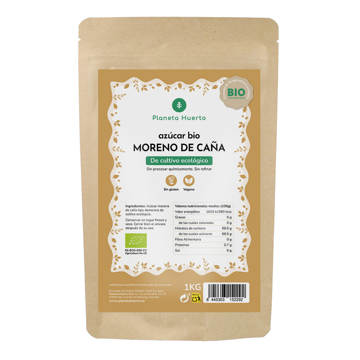 Brązowy cukier trzcinowy ECO Planeta Huerto 1kg
