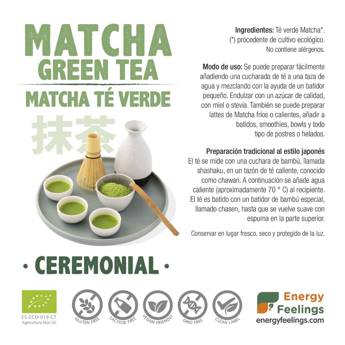 Tè matcha ECO cerimoniale, Energy Feelings, 100 g