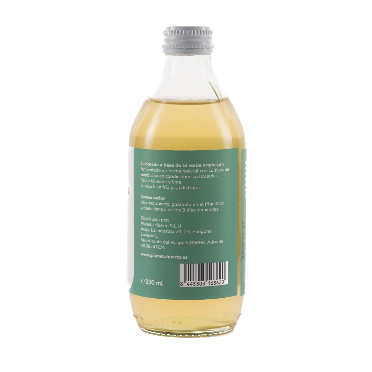 Kombucha ECO groene thee en limoen Planeta Huerto 330 ml