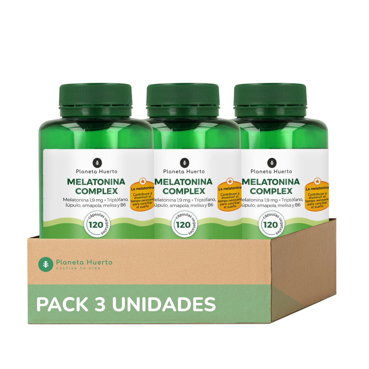 Pack 3xMelatonin complex Planeta Huerto 120 caps