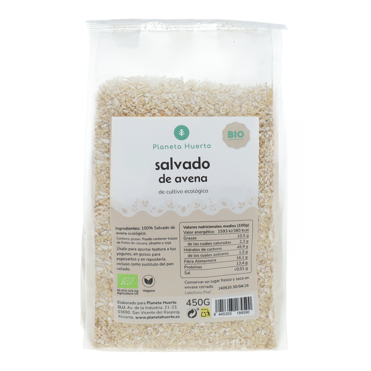 Haverzemelen ECO Planeta Huerto 450 g