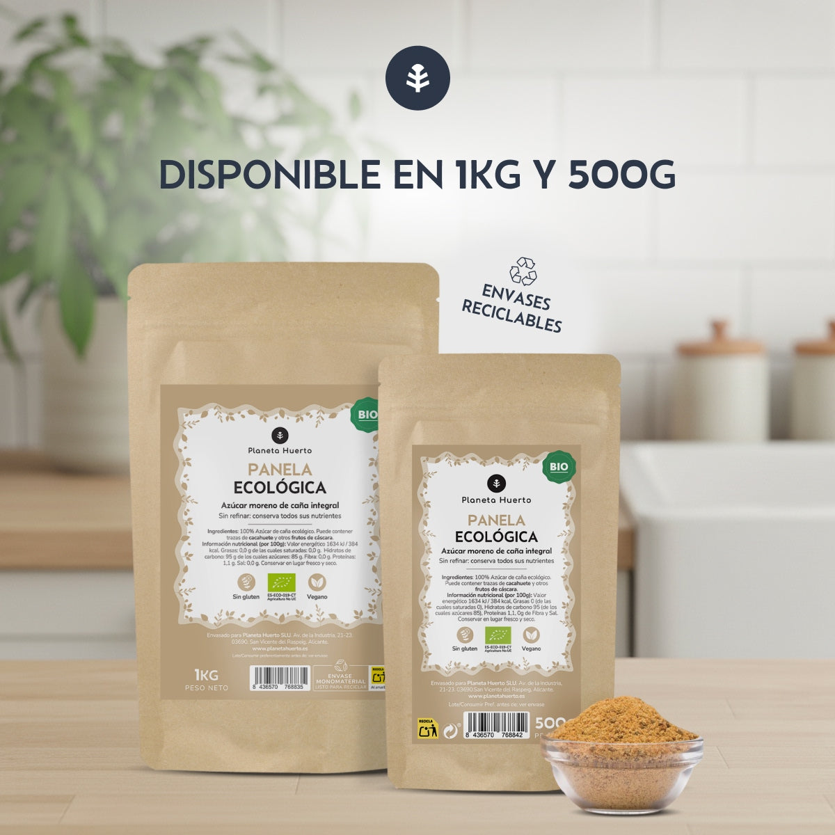 Opakowanie 2 x ECO Planeta Huerto Panela Sugar 1kg