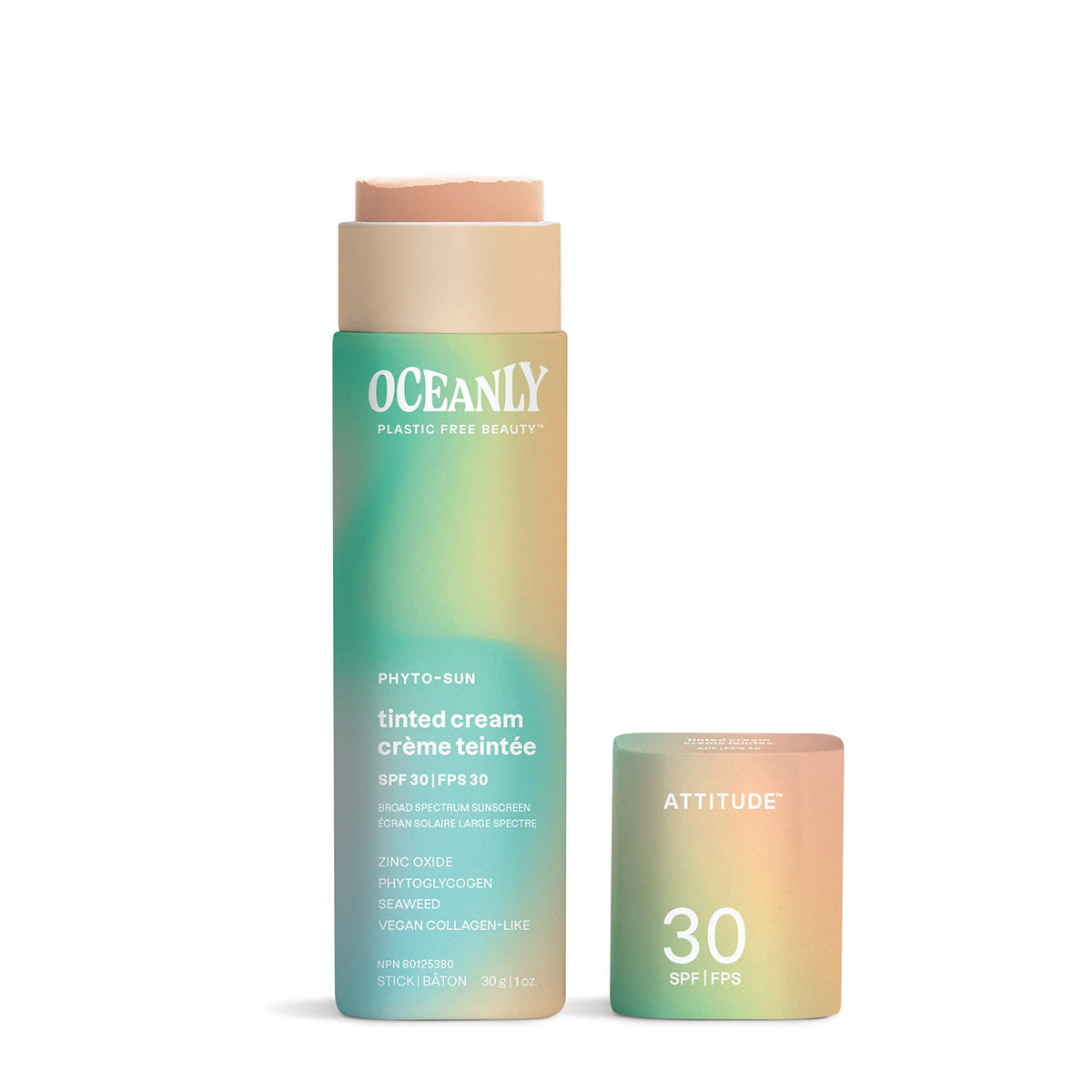 Oceanly - Ansiktskräm med solskydd PHYTO-SUN - Med färg SPF 30, Attitude, 30 g
