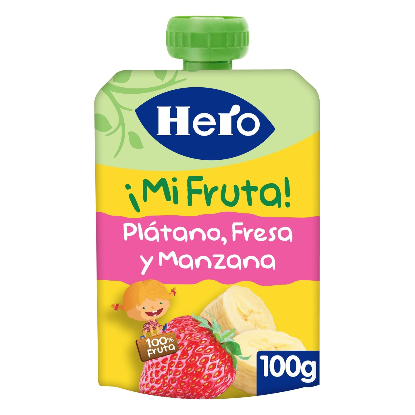 Confezione da 7 vasetti di yogurt alla banana, fragola e mela Hero 100 g