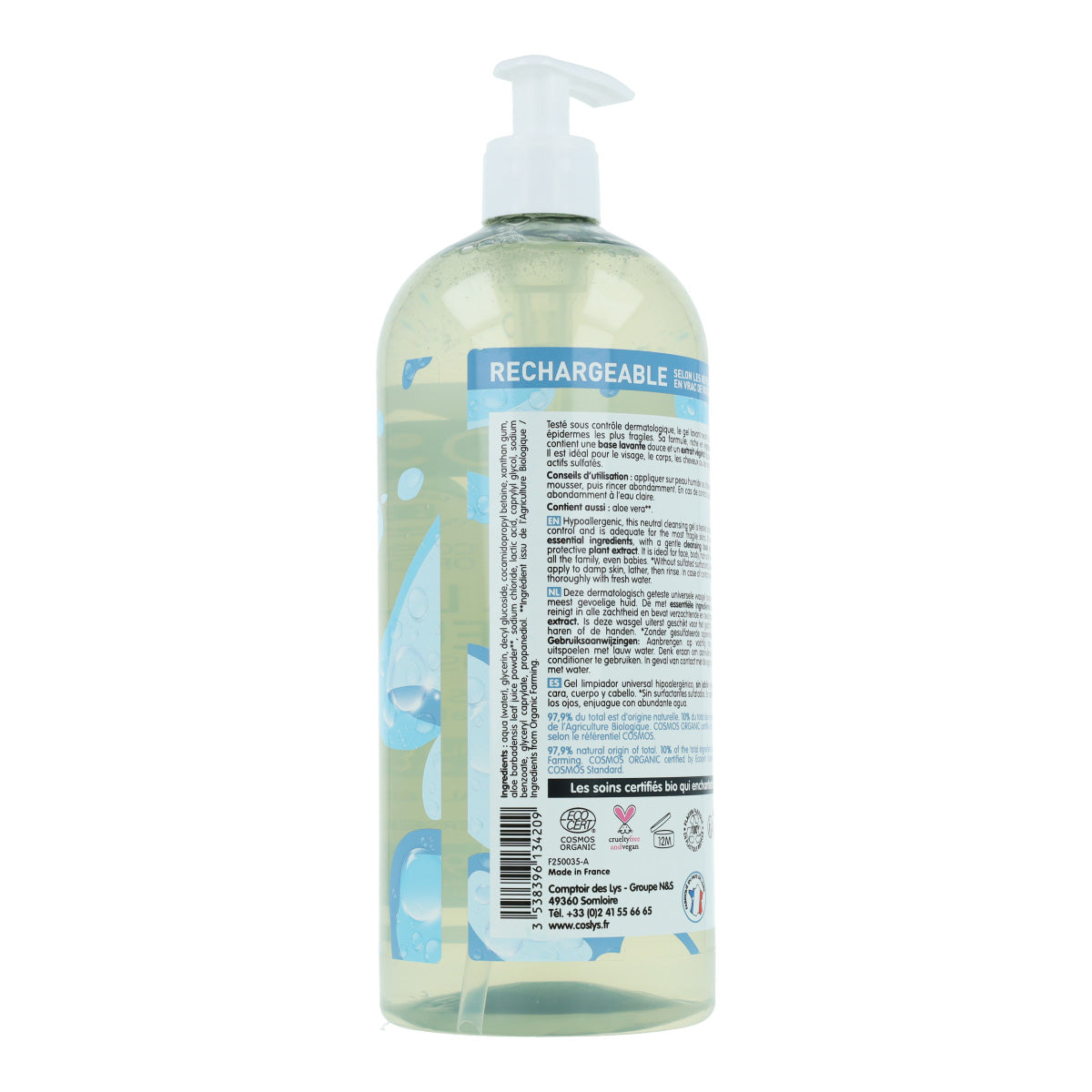 Universele ongeparfumeerde douchegel Coslys, 1 l