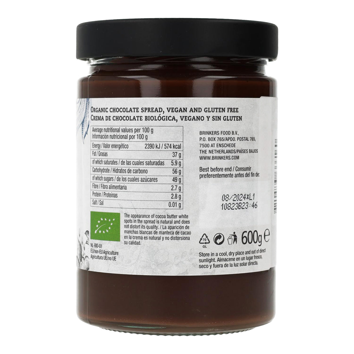 Vegane glutenfreie Schokoladencreme La Vida Vegan 600 g