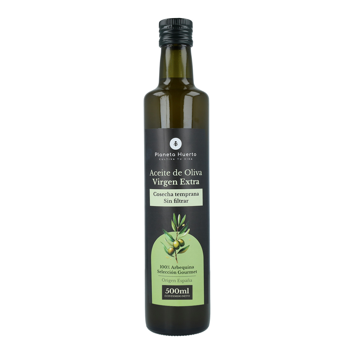 Niefiltrowana zielona oliwa z oliwek z pierwszego tłoczenia Planeta Huerto 500 ml