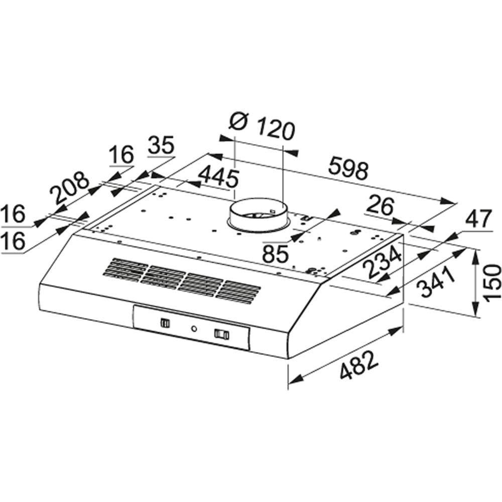 Dunstabzugshaube Brisa Plus 60 Mepamsa Schwarz