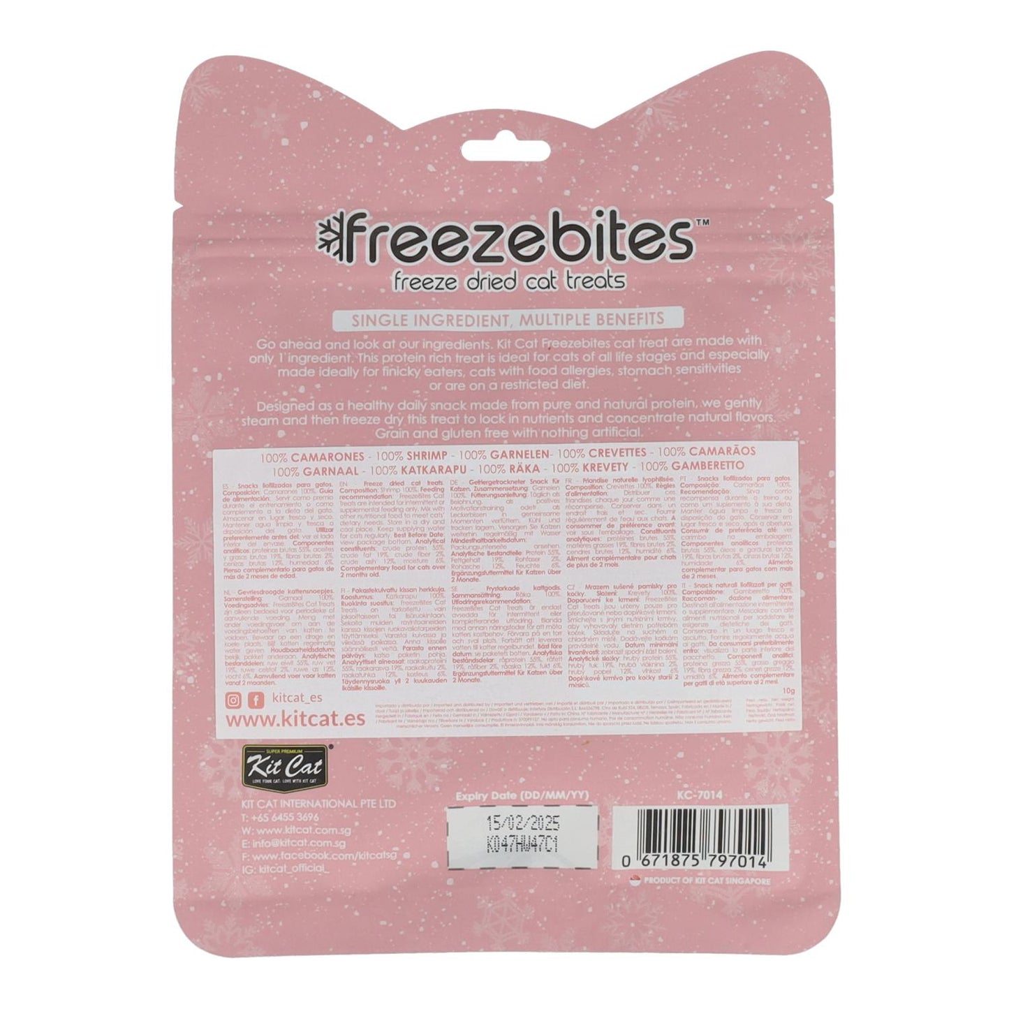 Zestaw Cat FreezeBites – krewetki 10 g Naturalna liofilizowana przekąska dla kotów