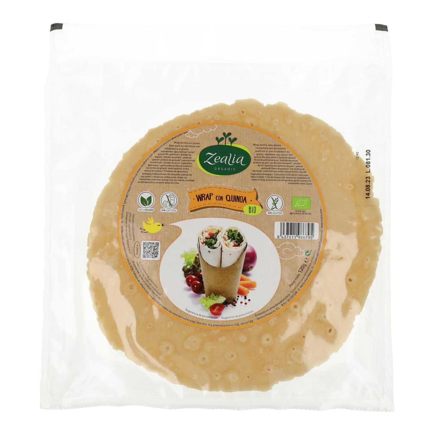 Wrap Quinoa BIO senza glutine Zealia 180 g