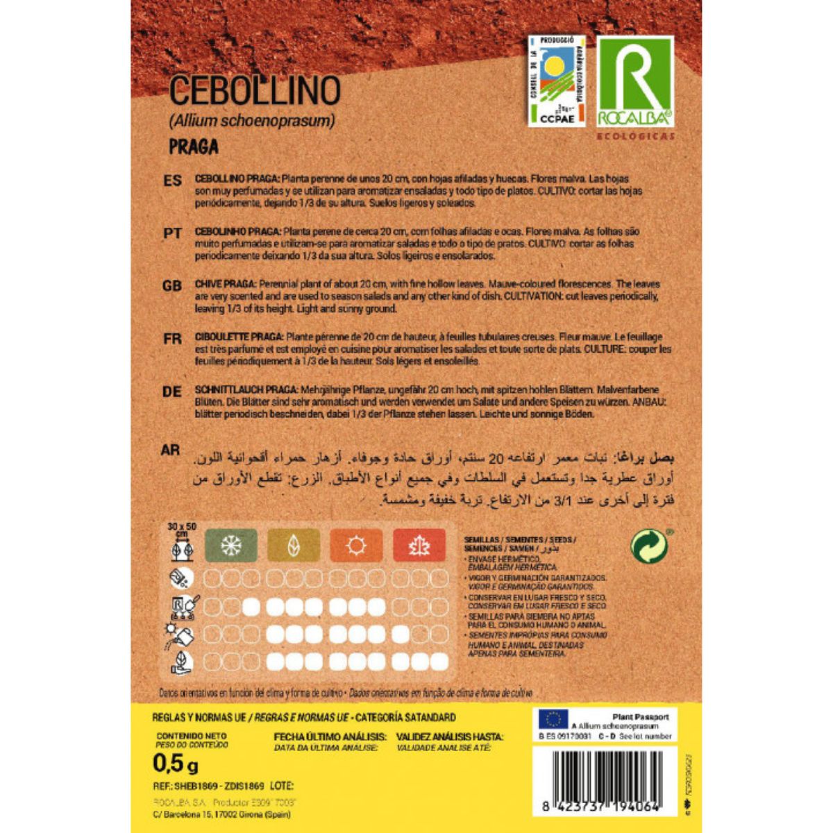 Biologische bieslookzaadjes Praga Rocalba