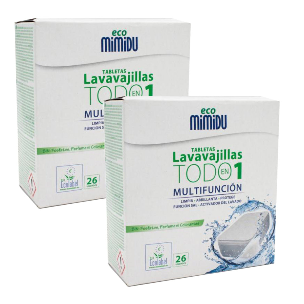 Pack 2x tablettes pour lave-vaisselle tout-en-un Mimidu ECO 26 doses