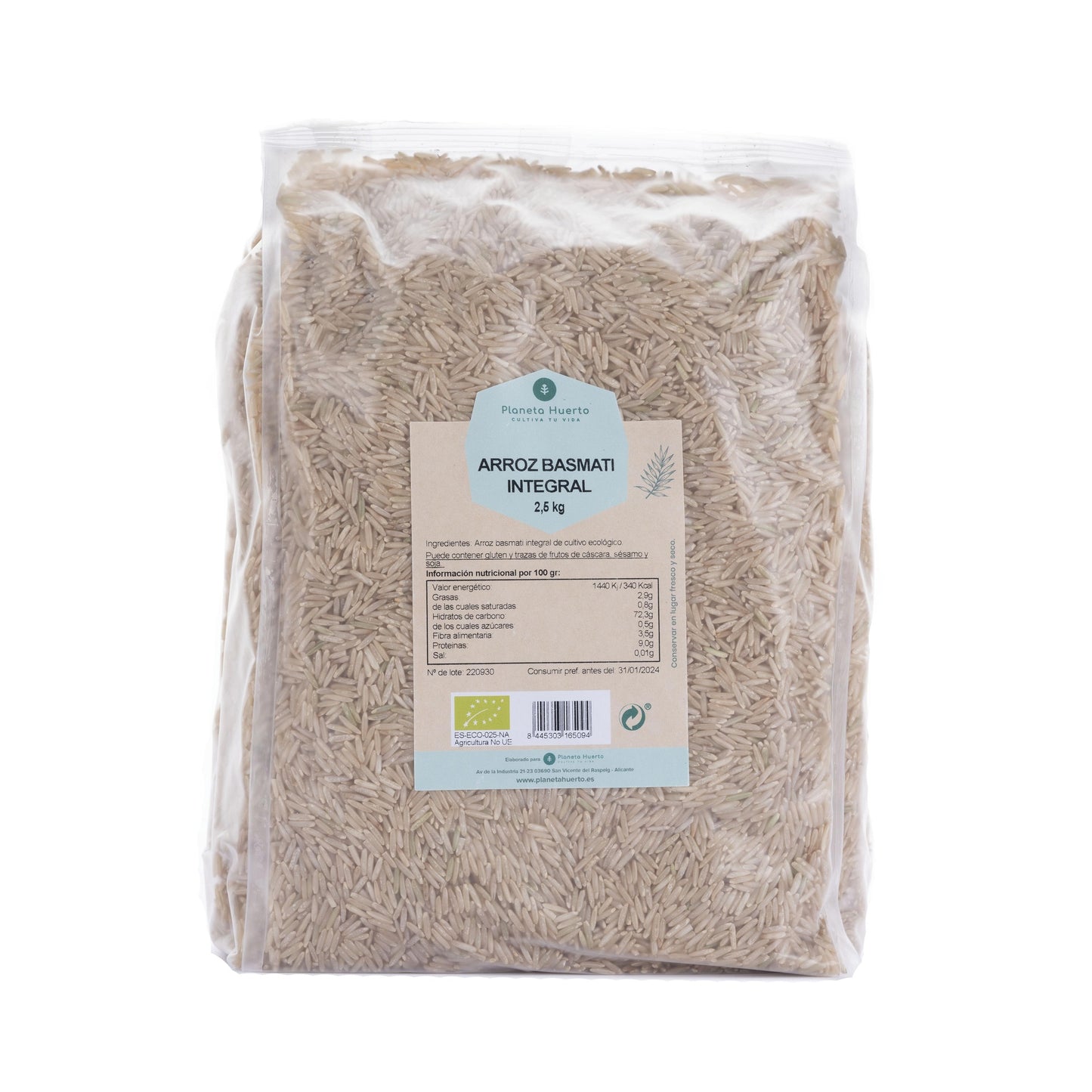 Riz basmati brun ECO Planeta Huerto 2,5 kg