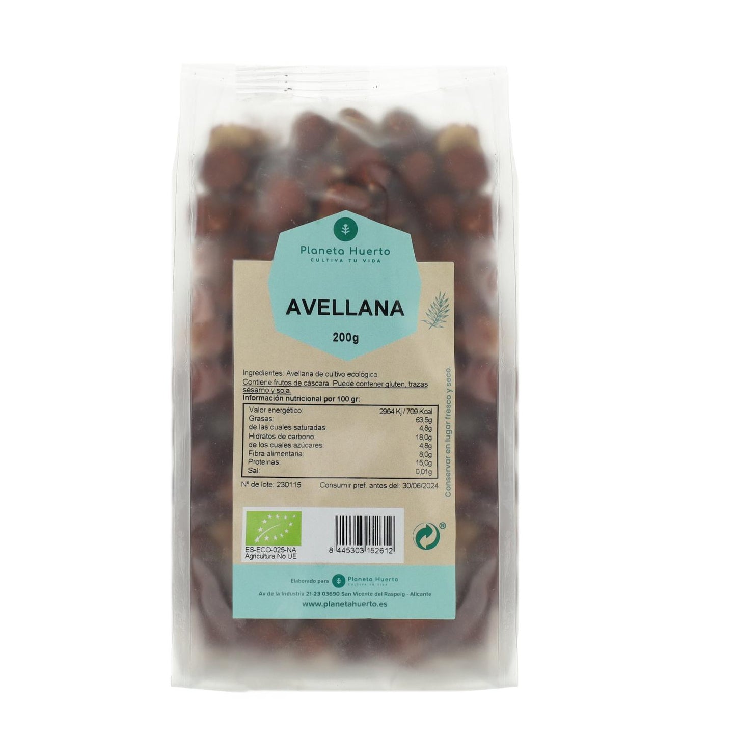 Rauwe hazelnoten ECO Planeta Huerto 200 g