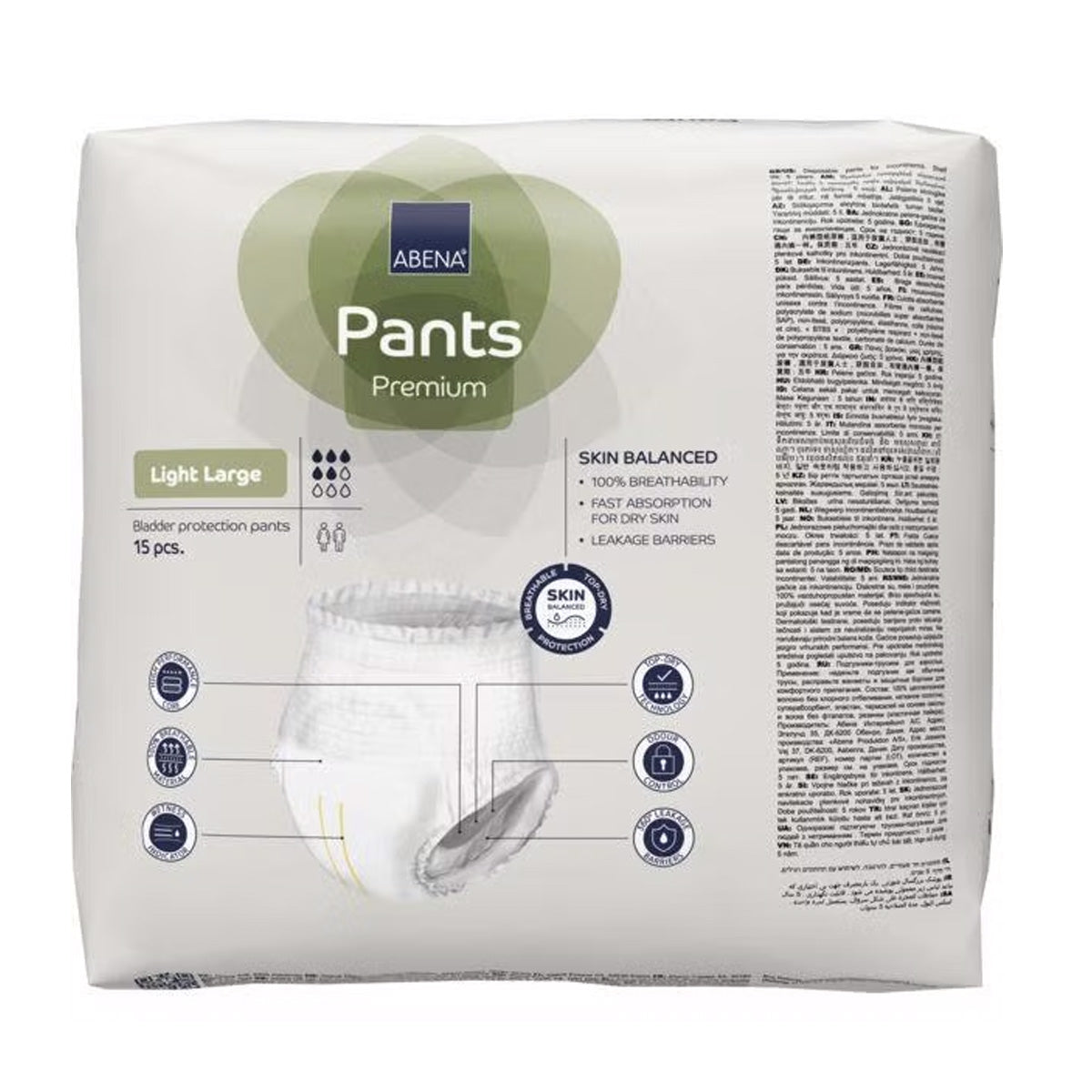Pants Light für leichte Inkontinenz, Größe L, ABENA 15 Stück