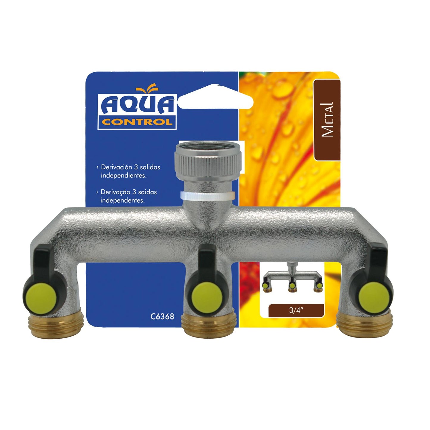 Aqua Control 3-way diverter with independent outlets