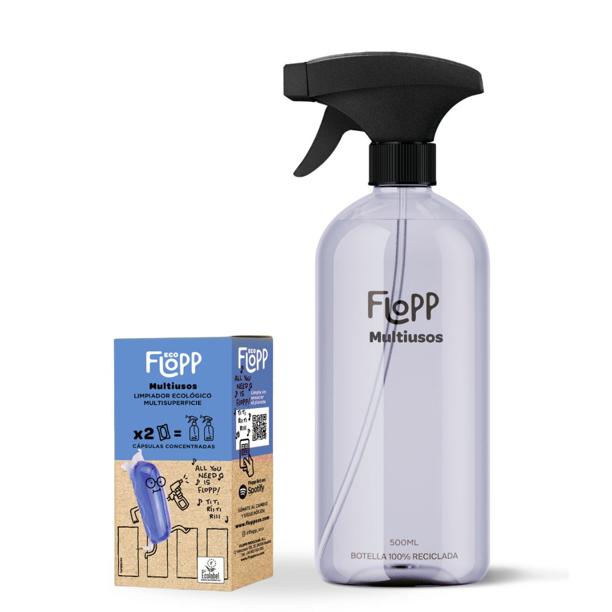 FLOPP ECO Wielofunkcyjny płyn do mycia naczyń Butelka 500 ml + wkład