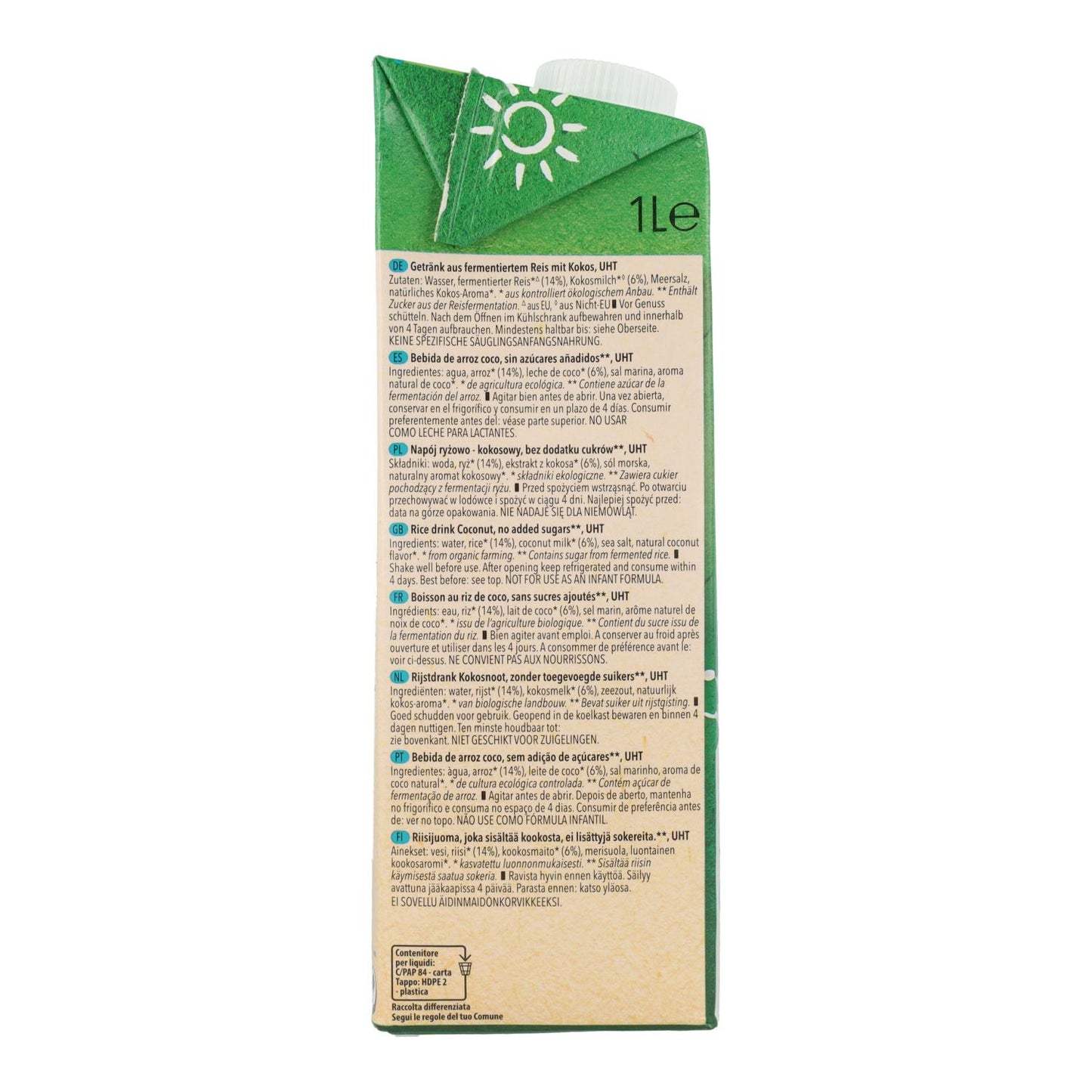 Natumi Organic Rice and Coconut Drink 1 L