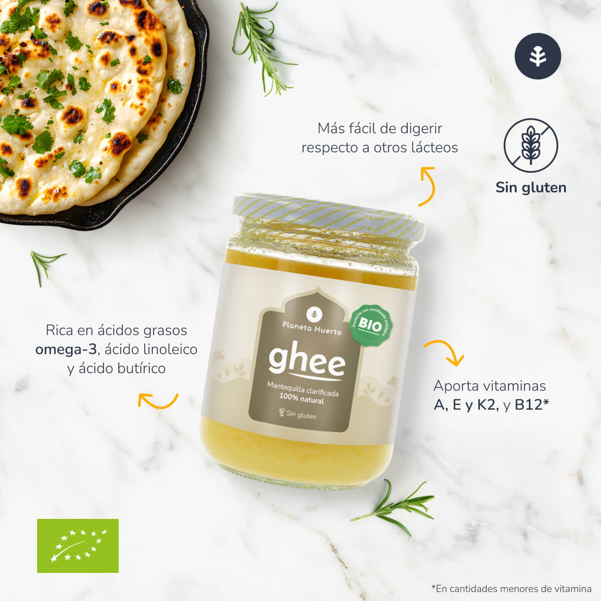 Ghee geklärte Butter ECO Planeta Huerto 350 gr