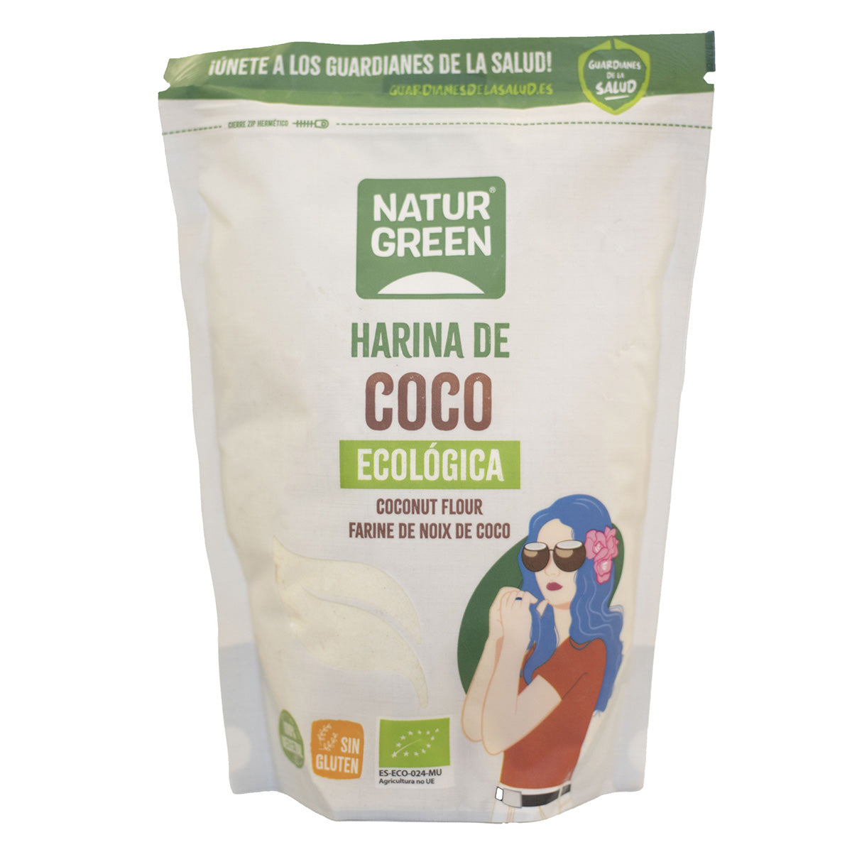 Pack 2 x Farine de noix de coco bio sans gluten NaturGreen 500 g