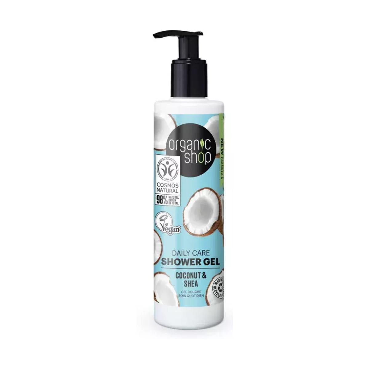 Żel pod prysznic do codziennej pielęgnacji z kokosem i masłem shea Organic Shop, 280 ml