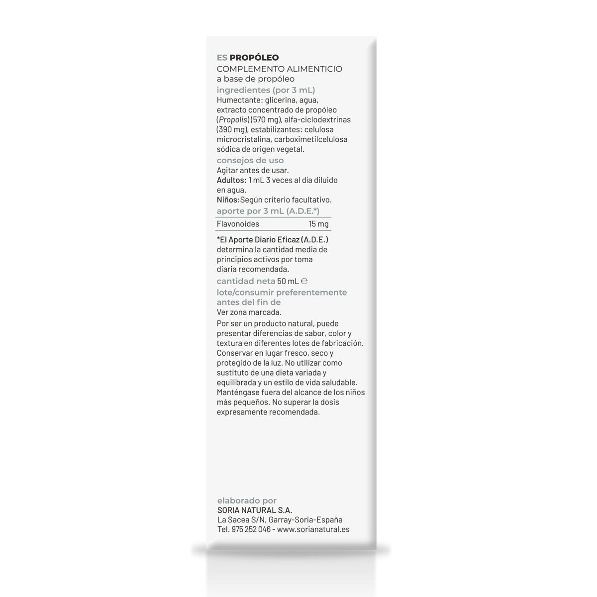 Pakket van 3 Propolis-extract XXI Soria Natural 50 ml