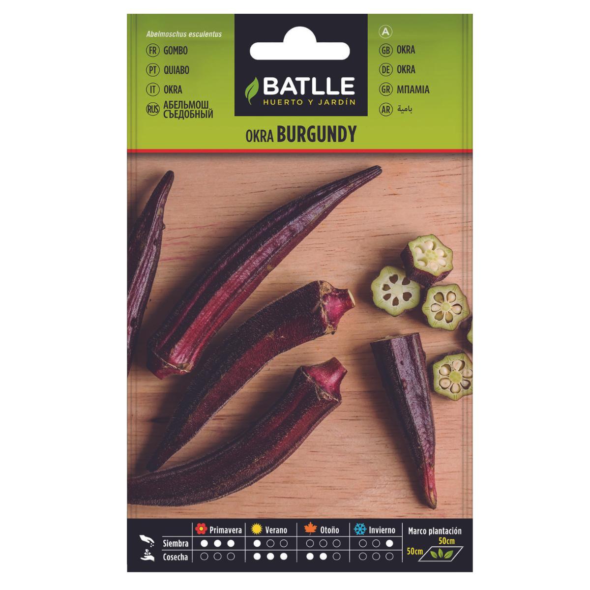 Burgundy Batlle okra seeds