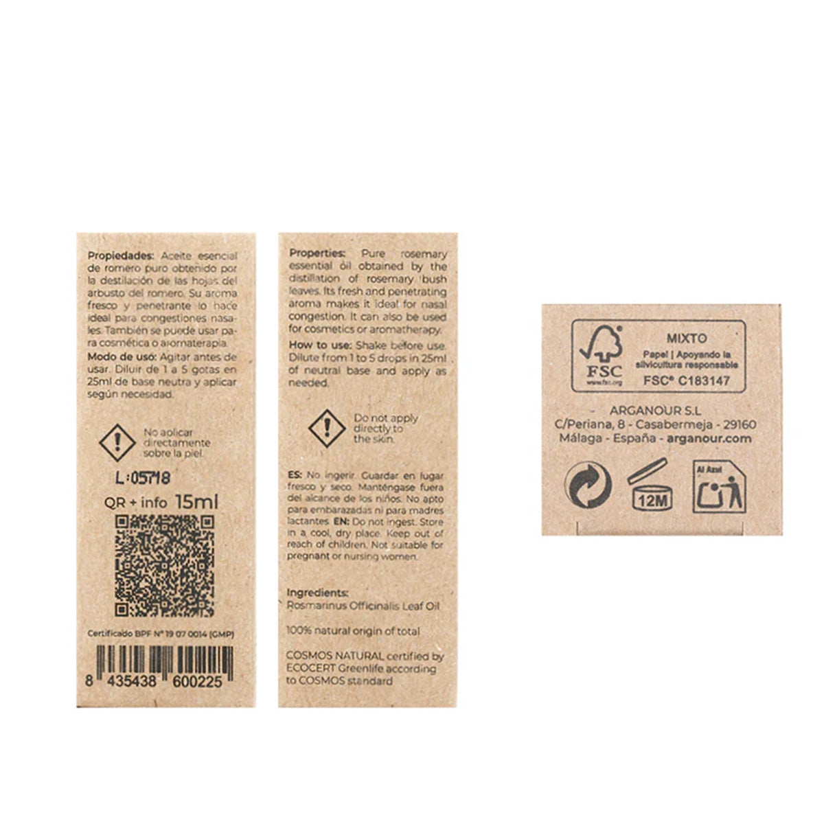 100 % ren eterisk rosmarinolja Arganour 15 ml