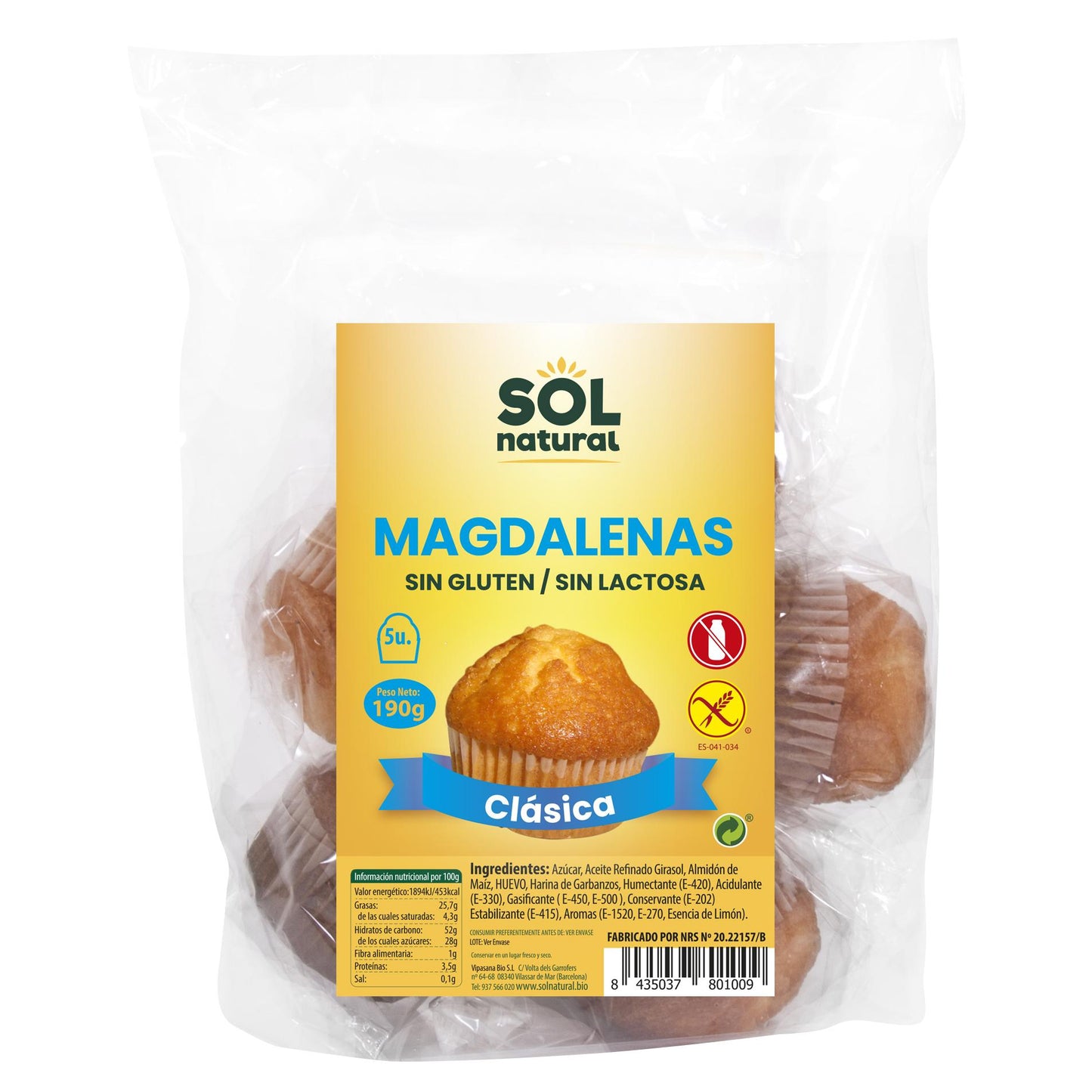 Madeleines sans gluten Sol Natural 190 g