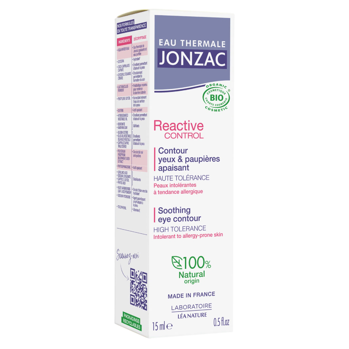 Reactive Control Soothing Eye Contour Cream Eau Thermale Jonzac 15 ml