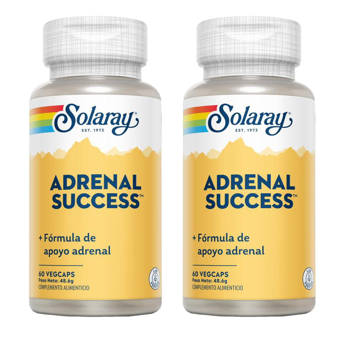 Pack of 2 Adrenal Success™ - Solaray, 60 VegCaps. Suitable for vegans
