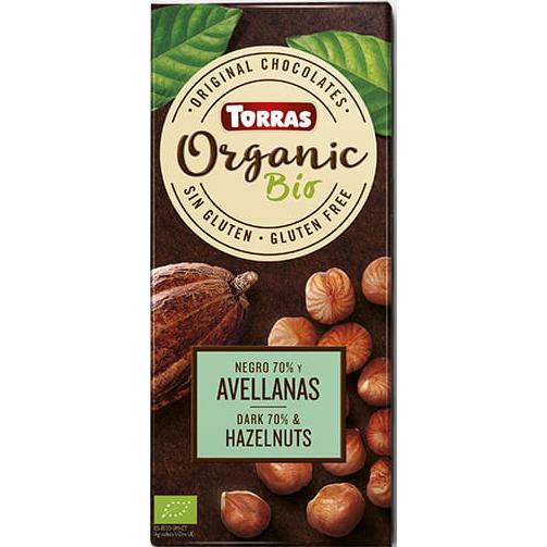 Torras Organic 70% Dark Vegan Chocolate with Hazelnuts 100 g