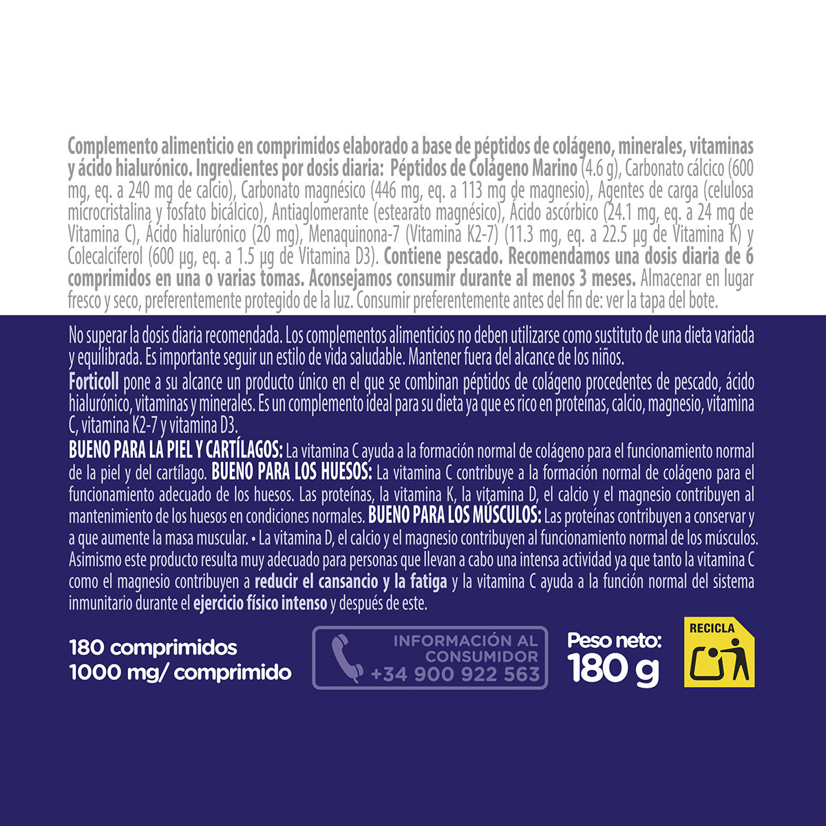 Forticoll Meereskollagen, 180 Tabletten