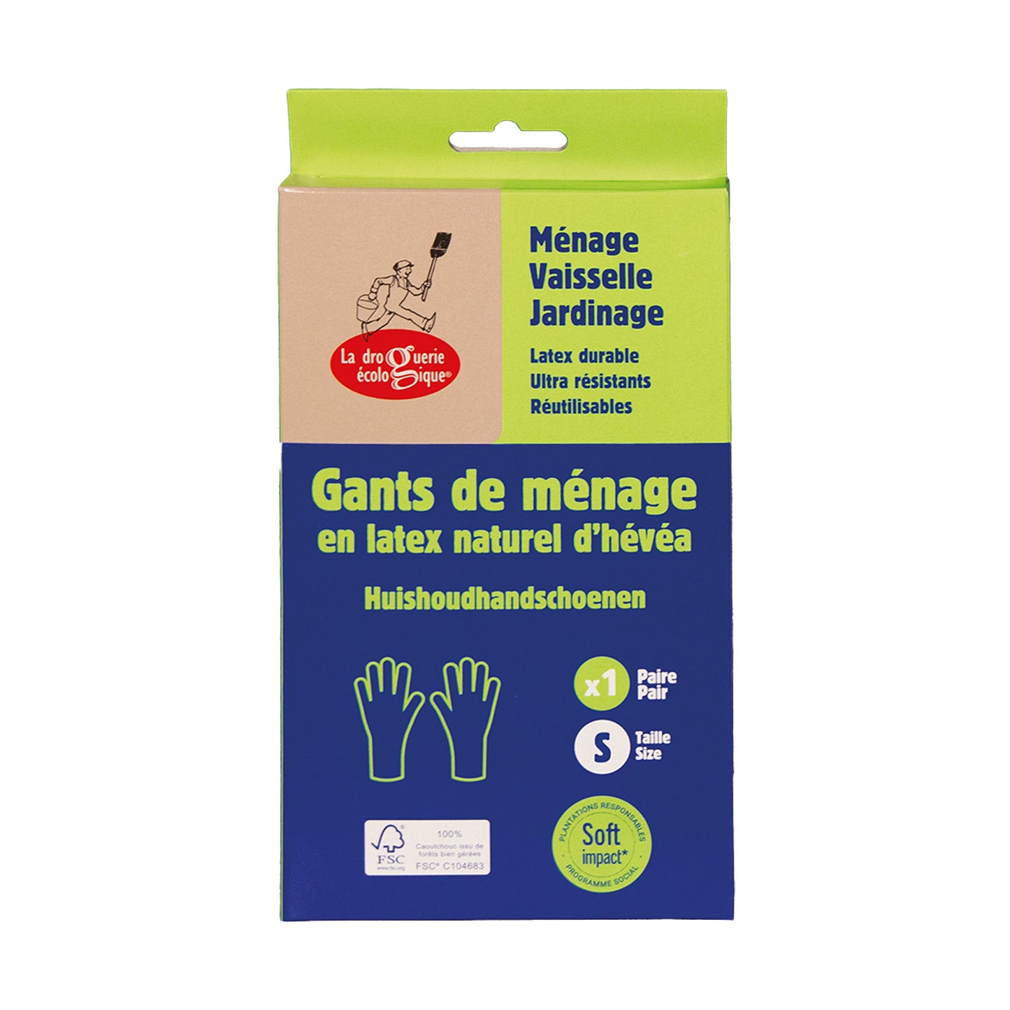 Gants en latex FSC La Droguerie Écologique taille S