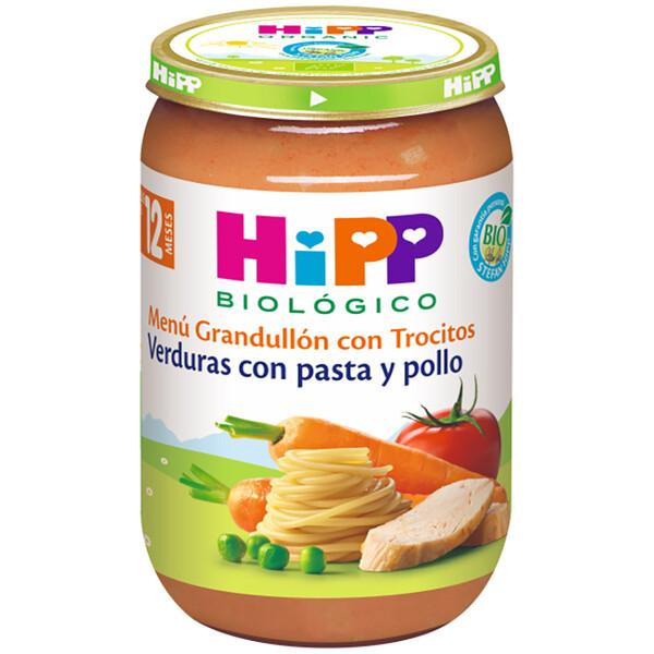 Confezione da 3 vasetti di verdure con pasta e pollo biologico +12 mesi HiPP 220 g