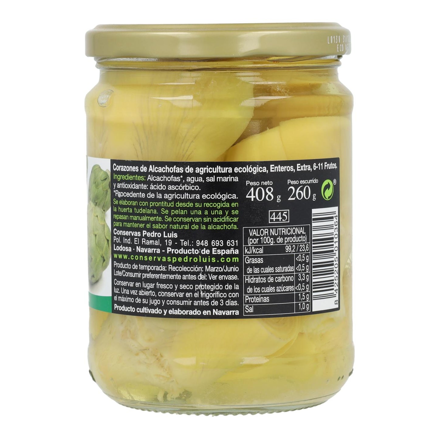 Bio-Artischockenherzen von Pedro Luis, 445 ml