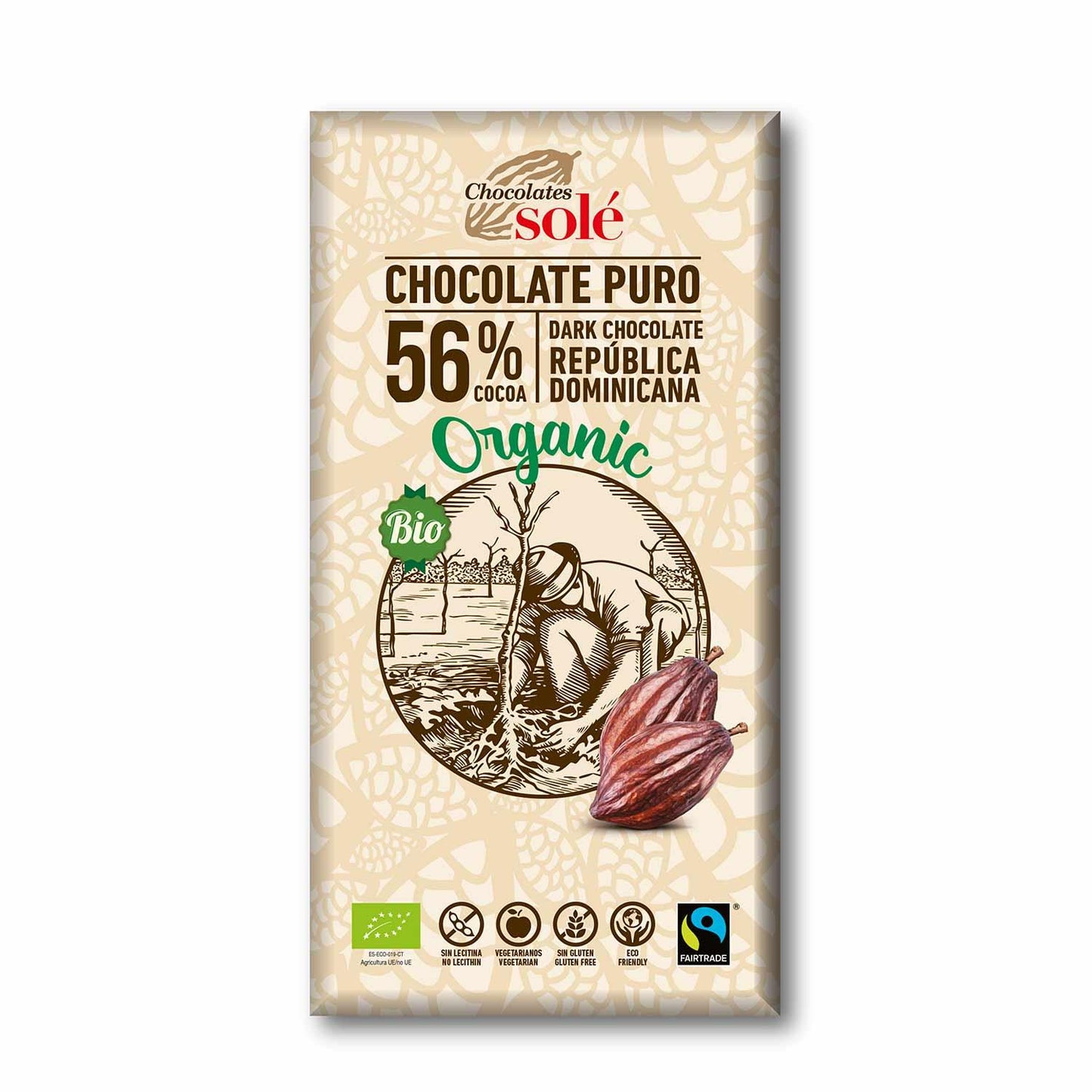 Mörk choklad 56 % Bio Solé 100 g