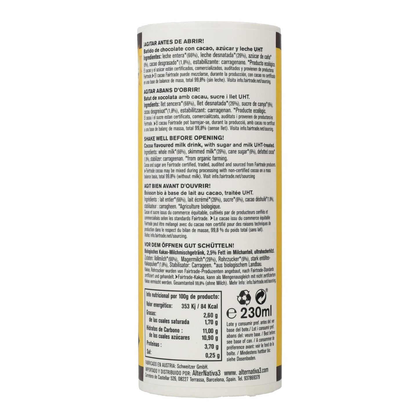 Koktajl czekoladowy Bio Alternativa3 230 ml