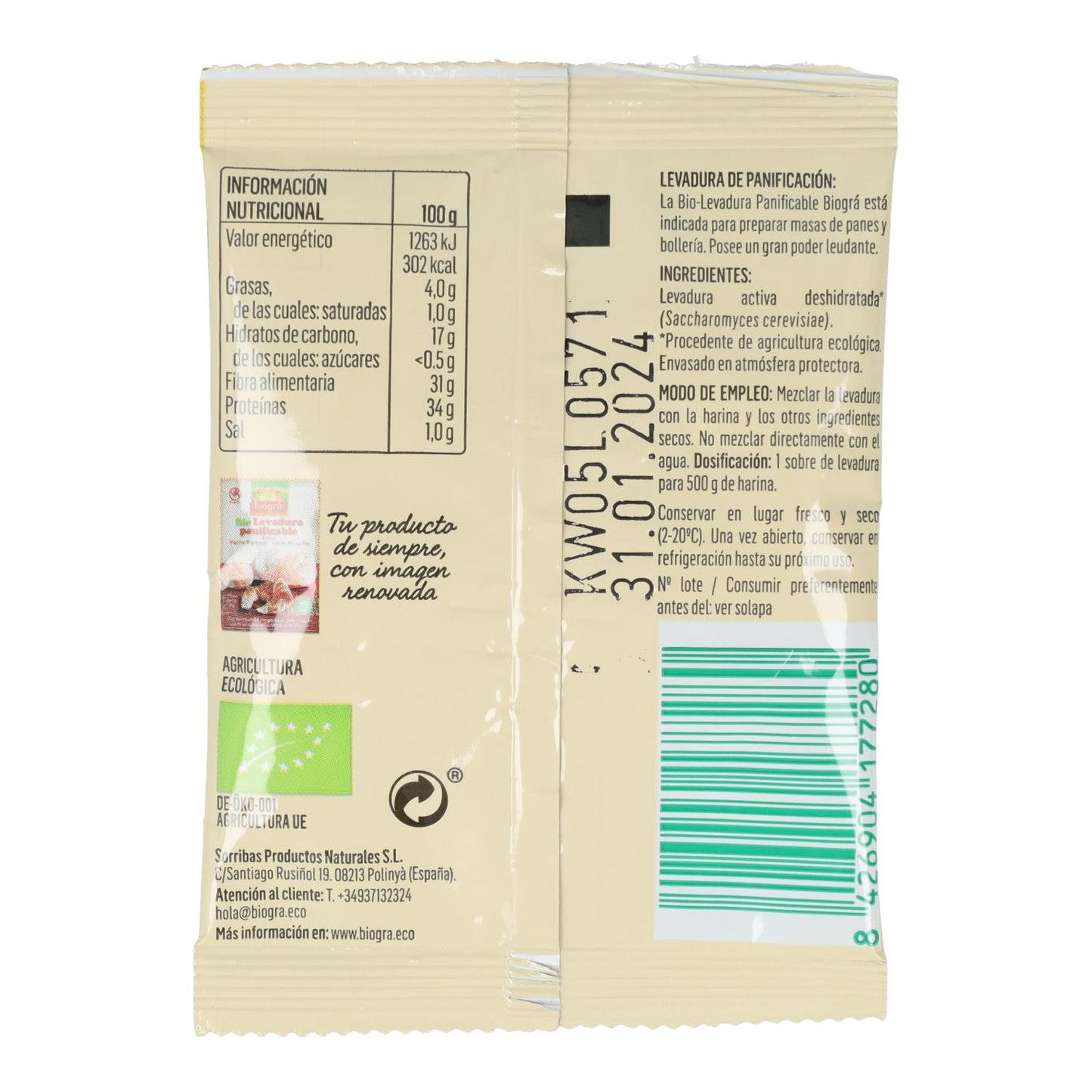 Biográ Glutenfreie Hefe 9g