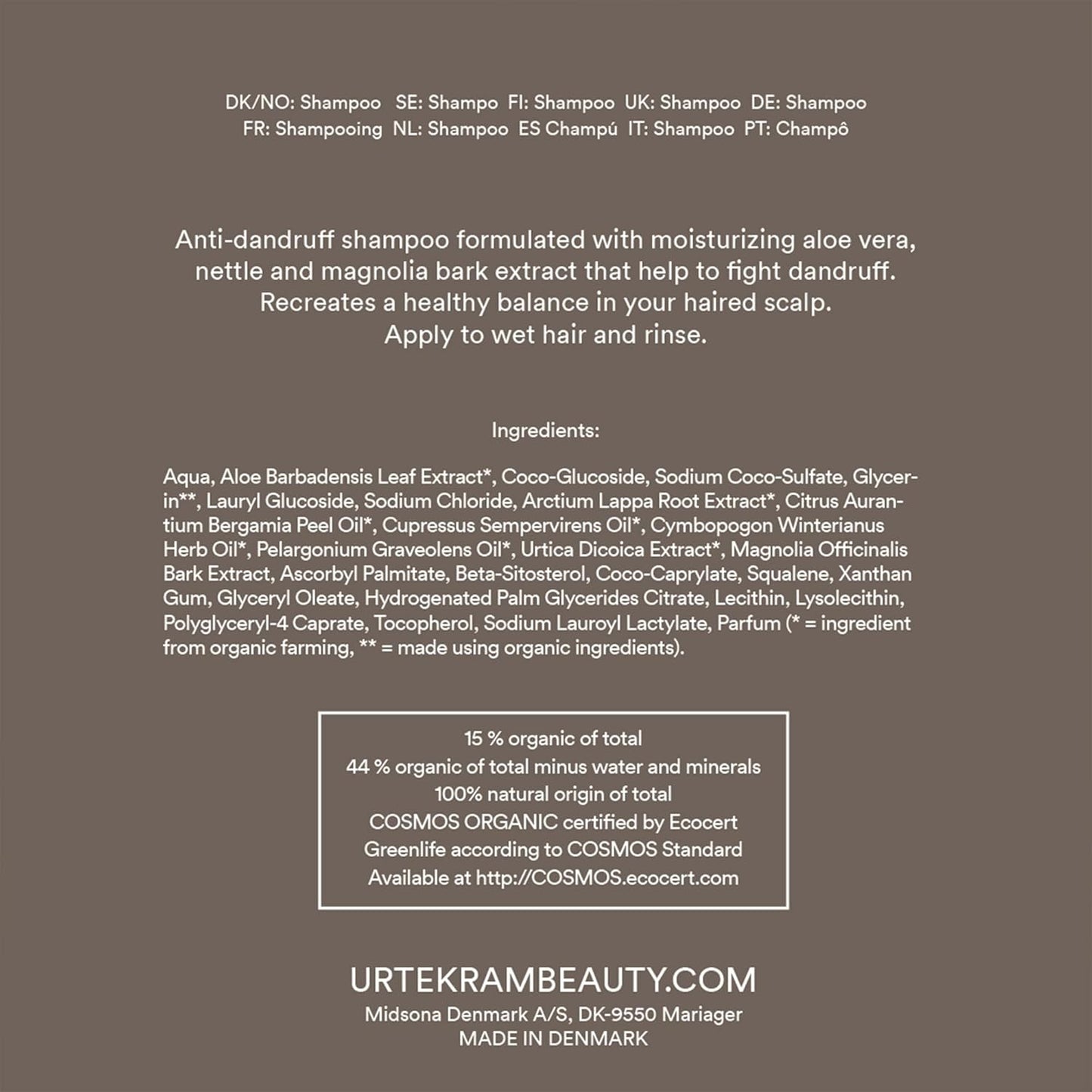 Pakket 2x Urtekram antiroosshampoo met brandnetel 500 ml