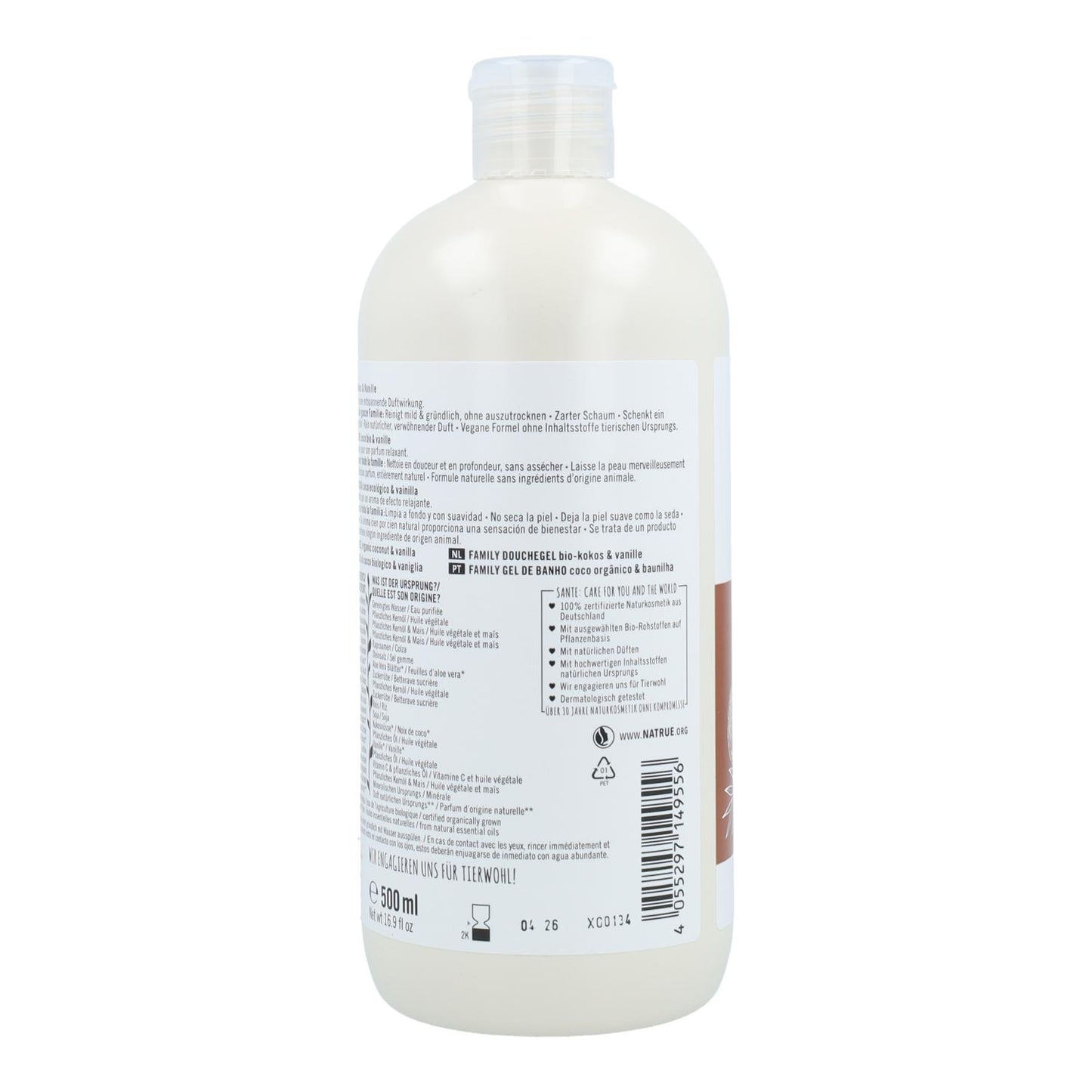 Gel douche bio Coco et Vanille Sante 500 ml