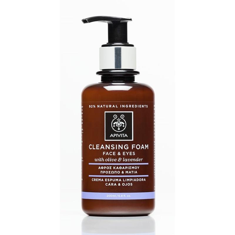 Apivita Olive and Lavender Cleansing Foam Cream for Face and Eyes 200 ml