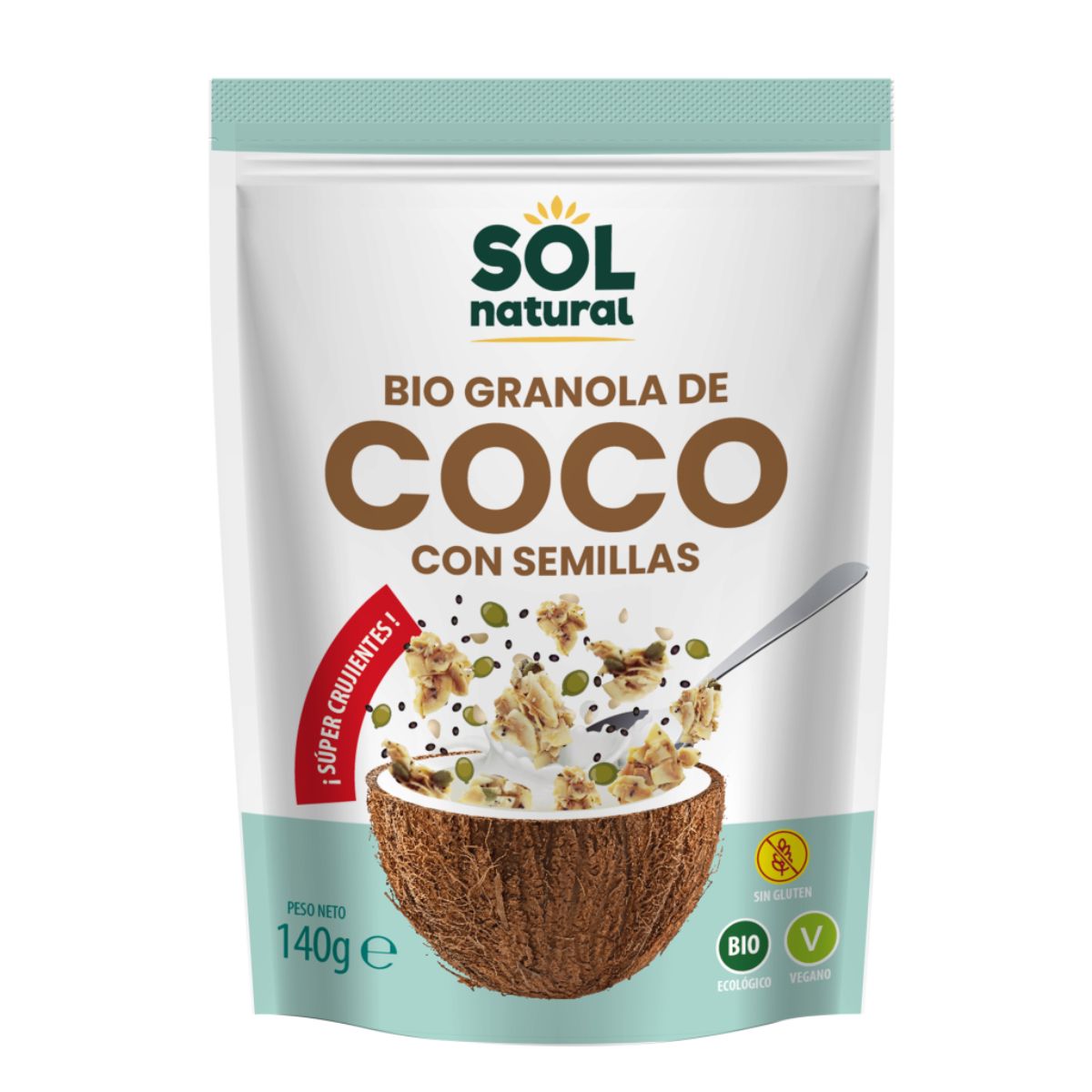 Crunchy kokosgranola met zaden Bio Sol Natural 140 g