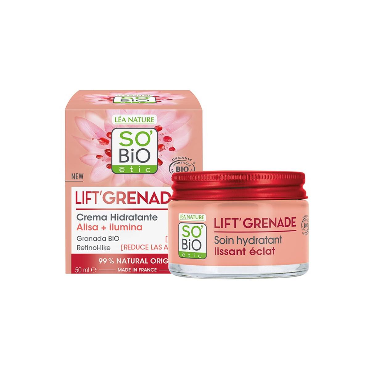 Crème hydratante lift' grenade rétinol-like So'Bio 50 ml