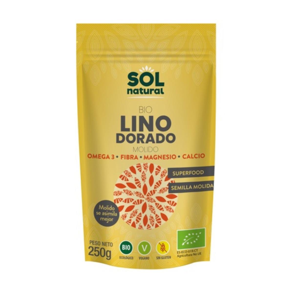 Gemahlene goldene Leinsamen Sol Natural 250 g