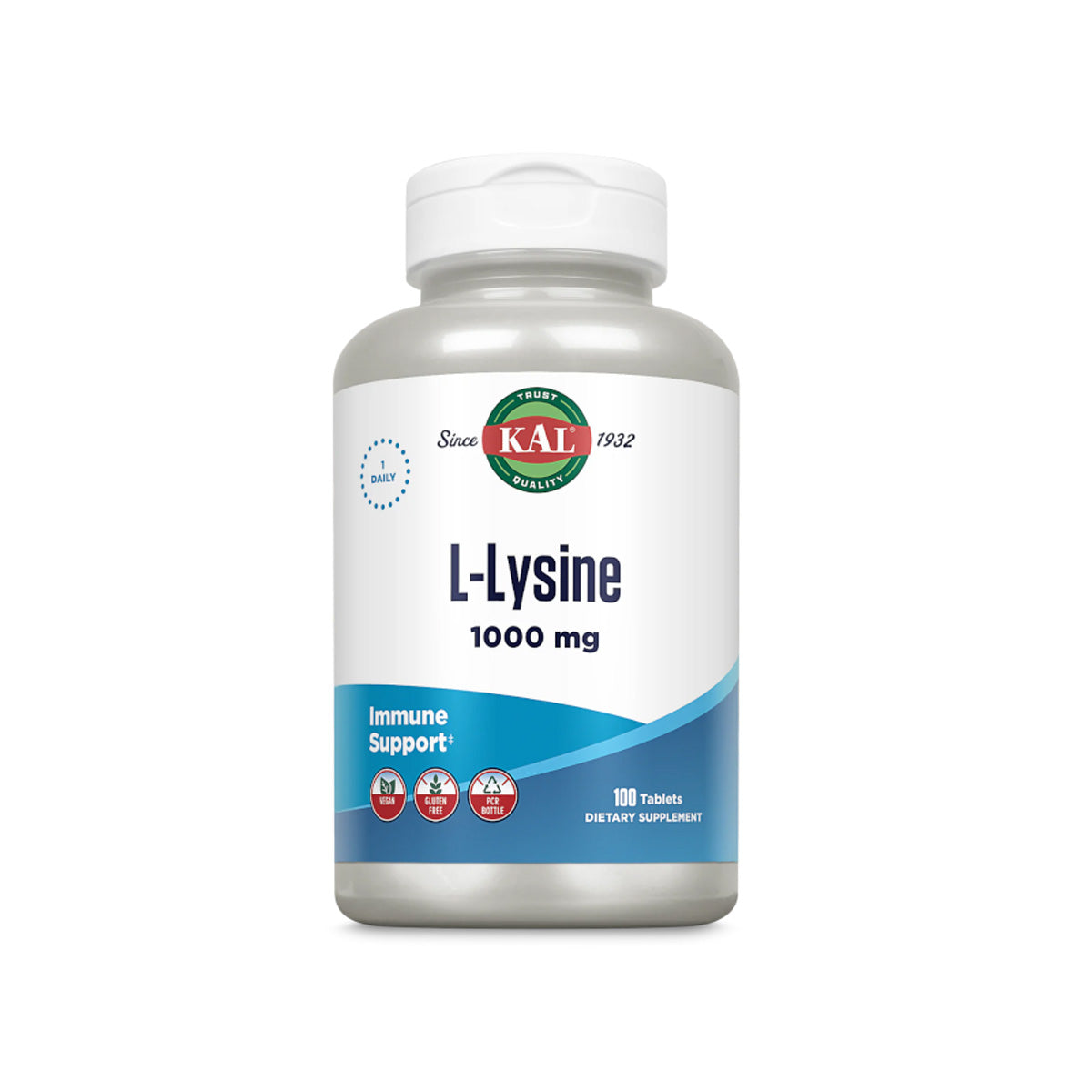 L-Lysine 1000 mg, Kal, 100 tablets